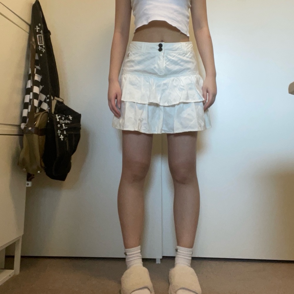 y2k coquette mini ruffled tennis skirt by Teenie Weenie